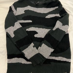 Aqua cashmere camo sweater. Excellent condition, size large